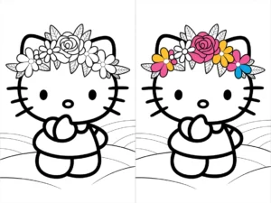 Hello kitty coloring pages