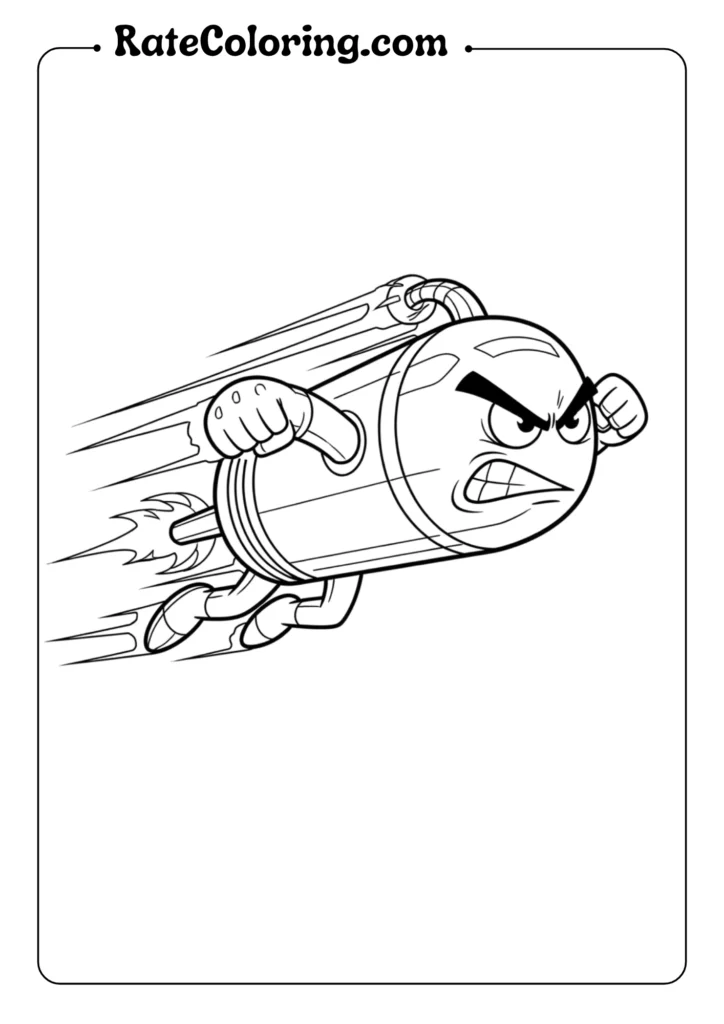 Kids' coloring page showing a cartoon character similar to Mario flying high in the air, inviting creativity and fun