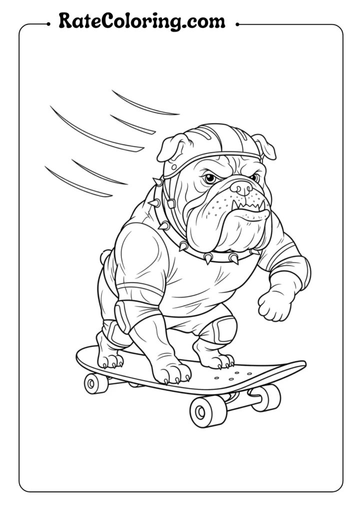 Delightful bulldog coloring pages for kids, perfect for sparking creativity with charming dog illustrations
