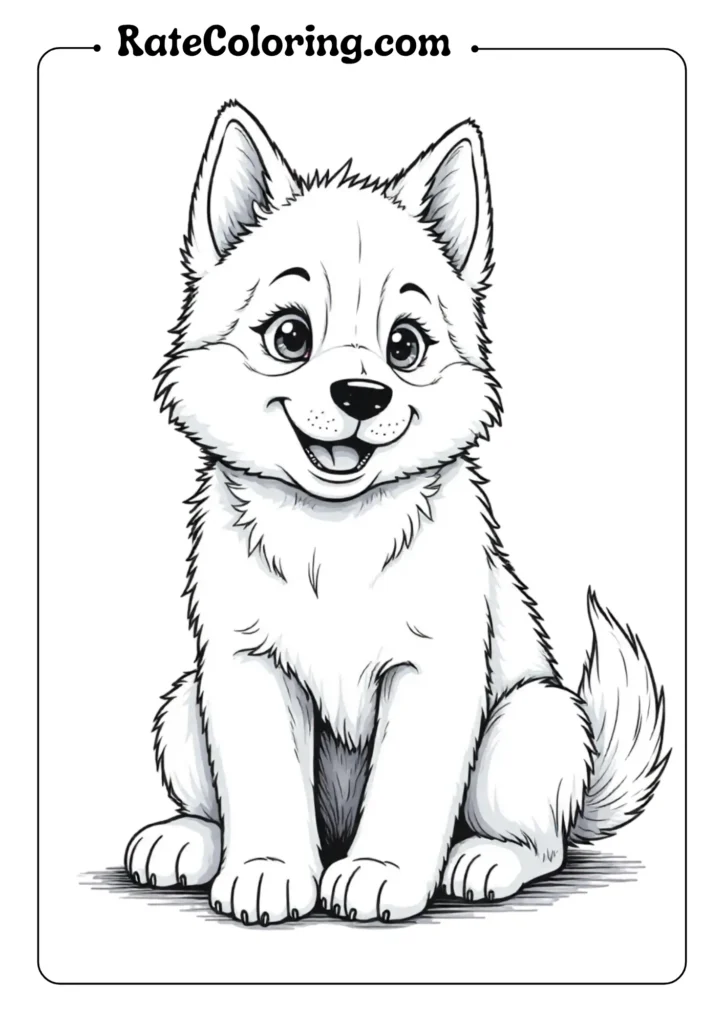 Adorable dog coloring pages designed for kids, inviting creativity with a fun puppy illustration