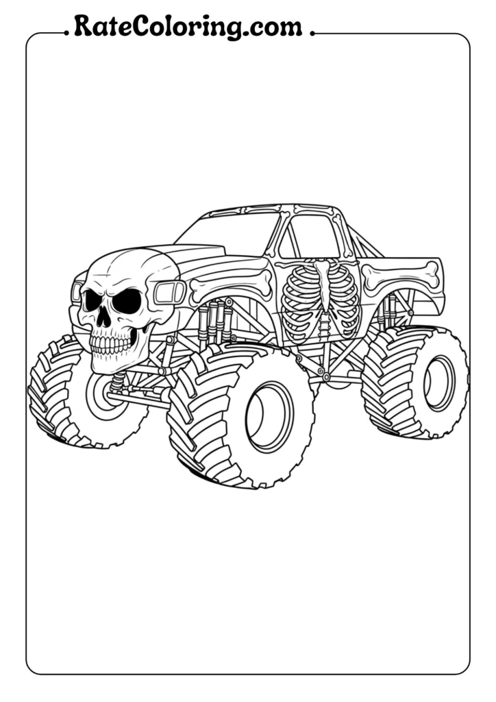 Fun monster truck coloring pages for kids featuring various designs and styles to spark creativity and imagination.