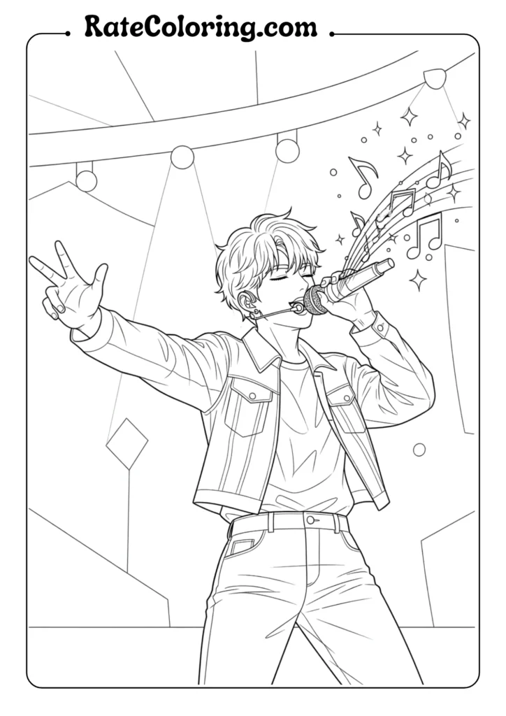 K-pop demon hunters coloring pages designed for boys and girls to enjoy creative coloring fun.