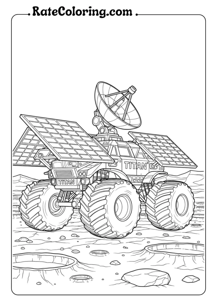 Fun-filled coloring pages showcasing a monster truck, designed for kids to express their artistic talents.