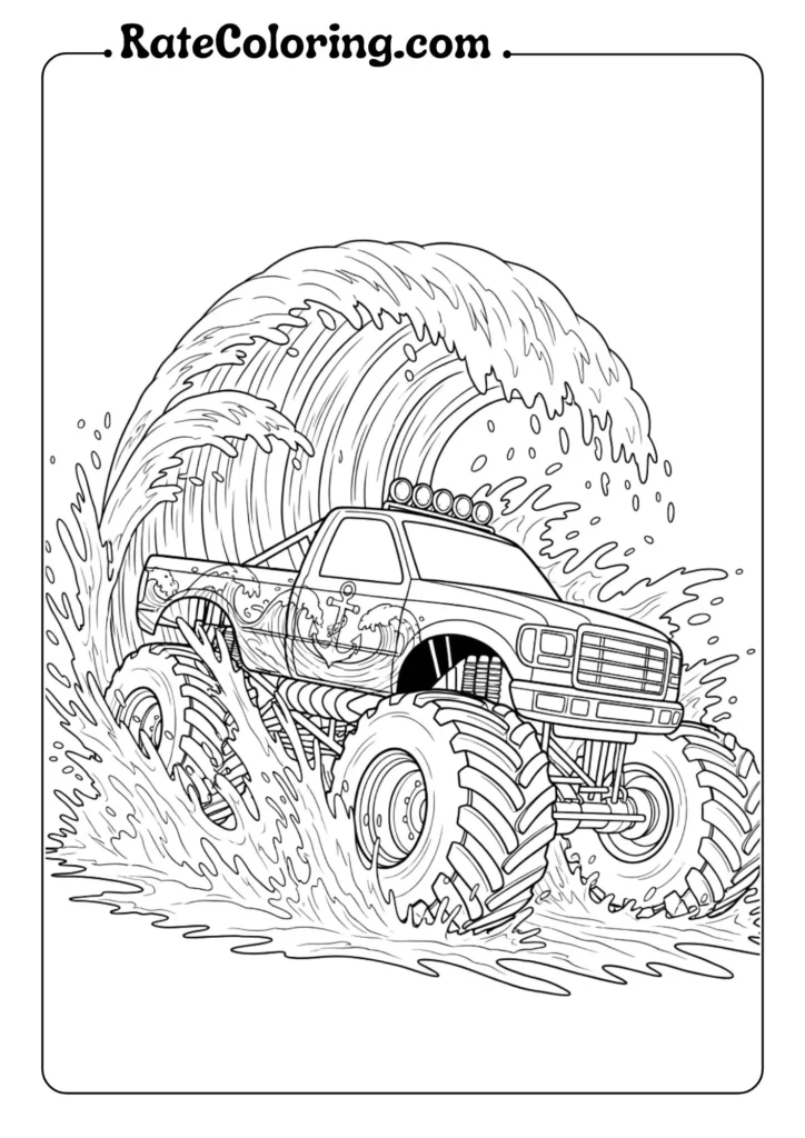 Fun monster truck coloring pages for kids featuring various designs and styles to spark creativity and imagination.