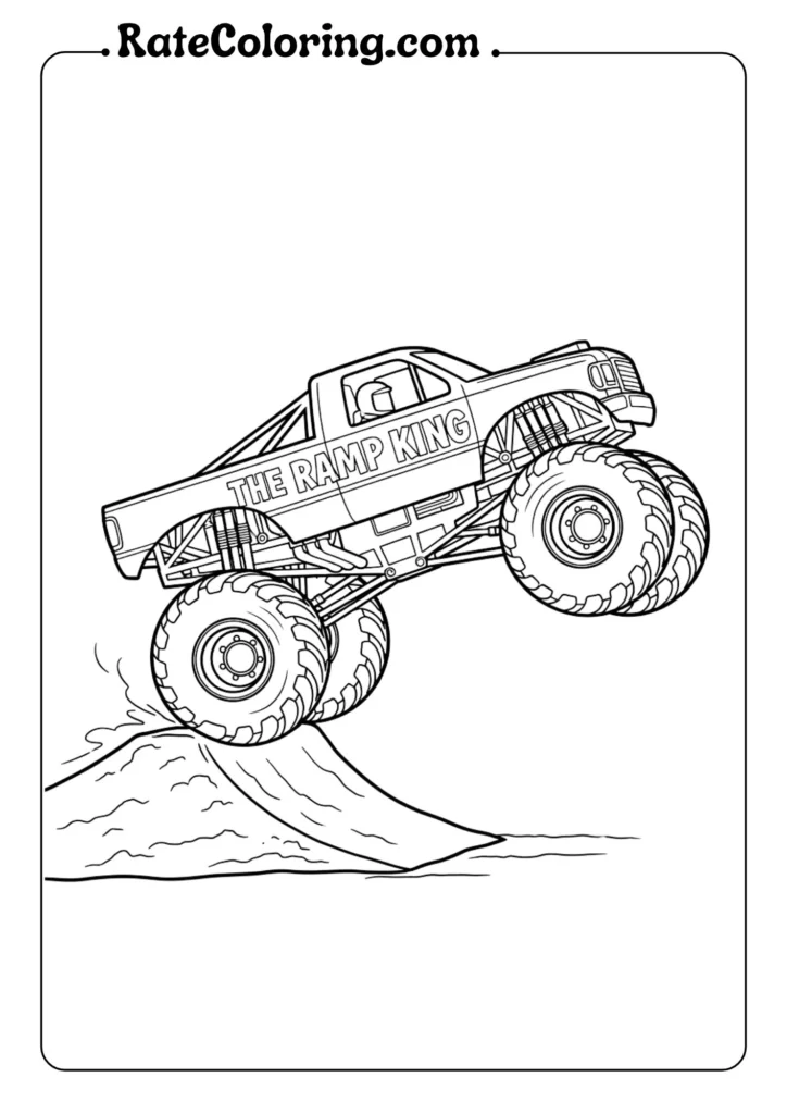 Fun monster truck coloring pages for kids featuring various designs to spark creativity and imagination.