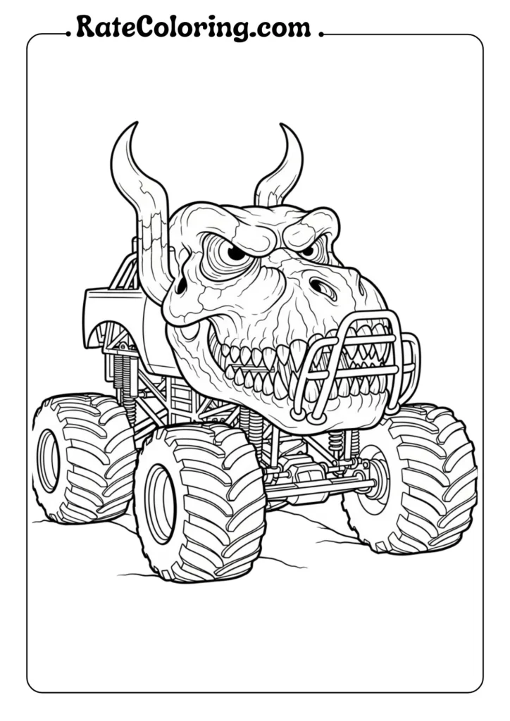 Fun monster truck coloring pages for kids featuring big wheels and cool designs to spark creativity.