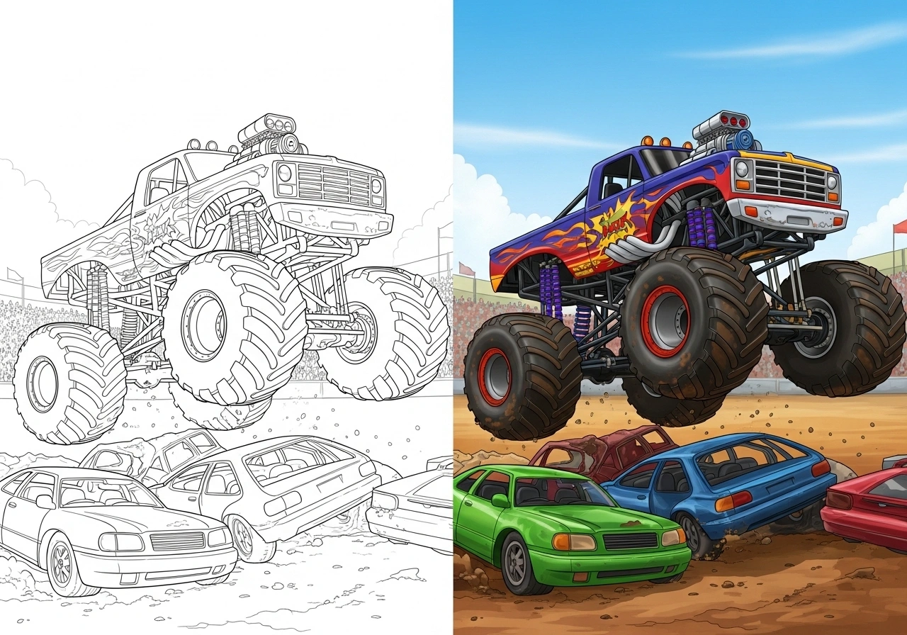 monster truck coloring pages
