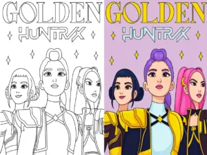 kpop demon hunters coloring pages