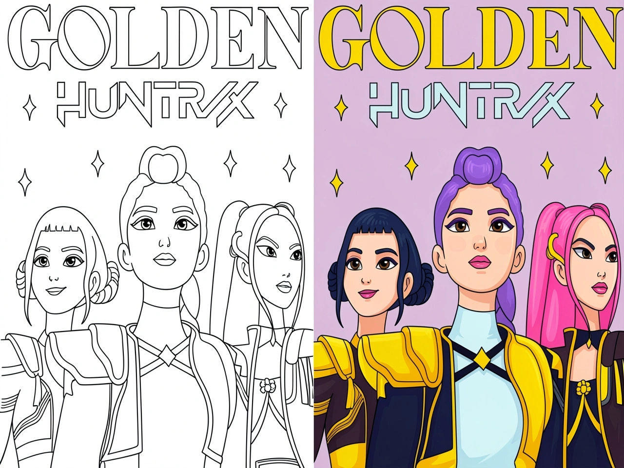 kpop demon hunters coloring pages