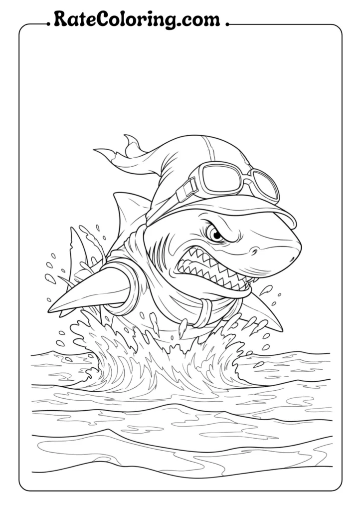 Exciting shark coloring pages for kids, filled with different shark characters waiting for colorful imagination.