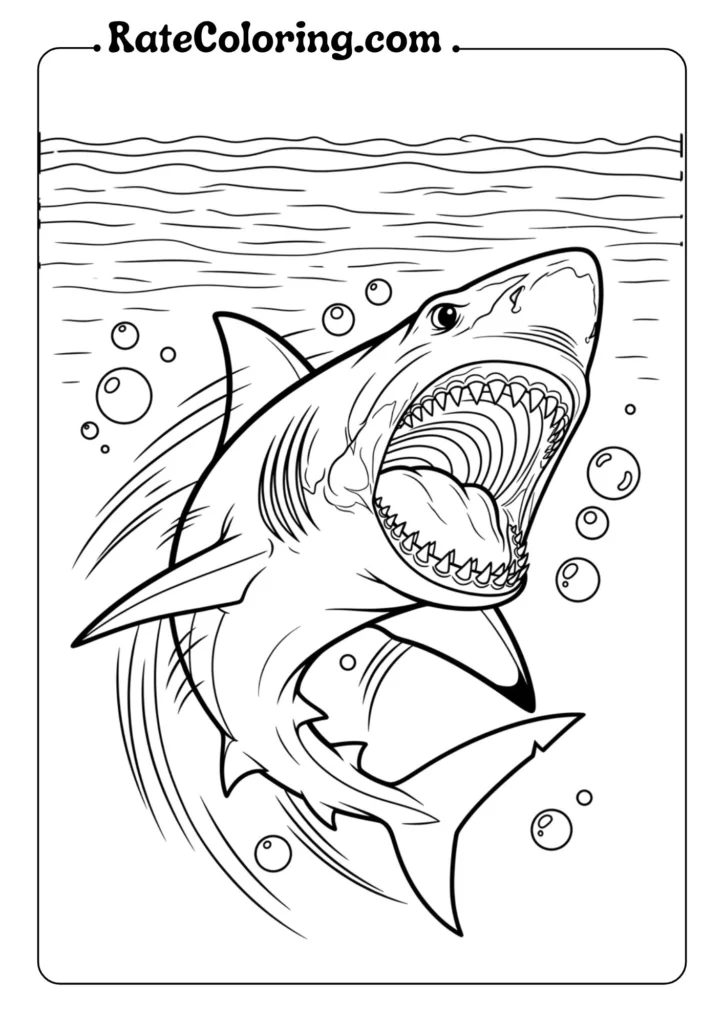 Exciting shark-themed coloring pages for kids, perfect for sparking creativity and imagination with colorful designs.