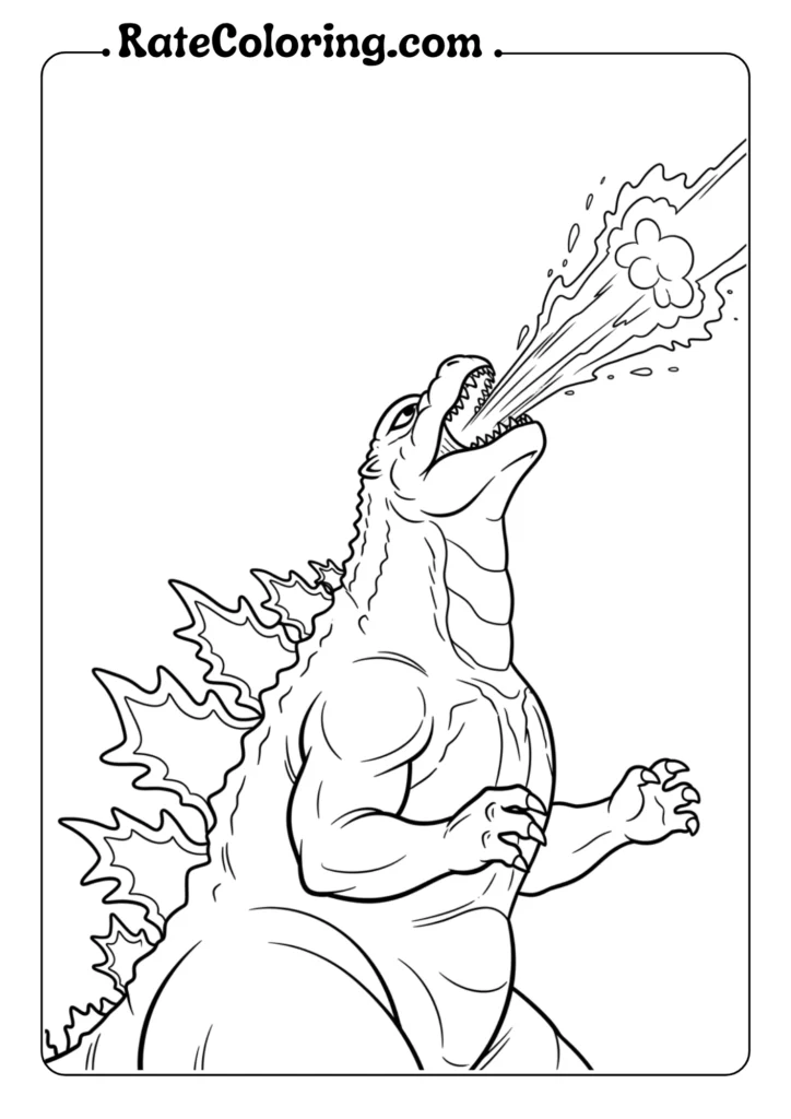 Exciting Godzilla coloring pages designed for kids, encouraging artistic expression and fun activities.