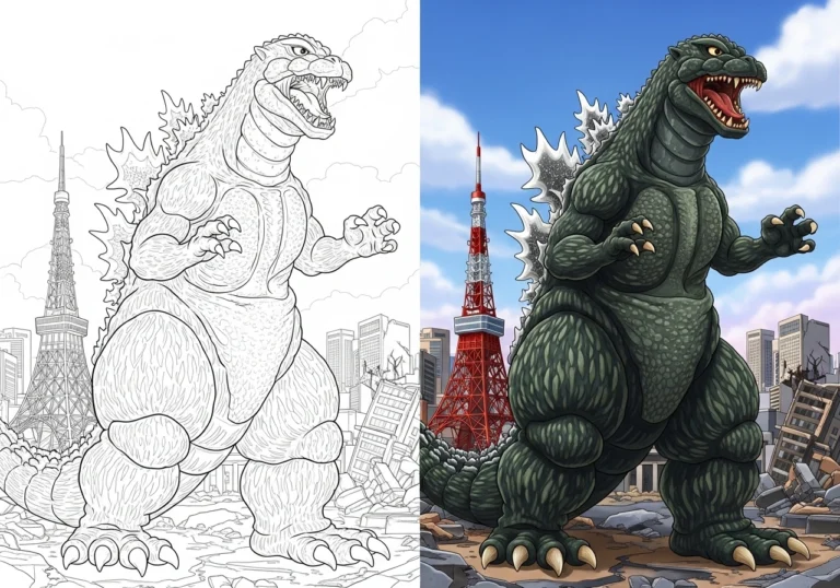 godzilla coloring pages